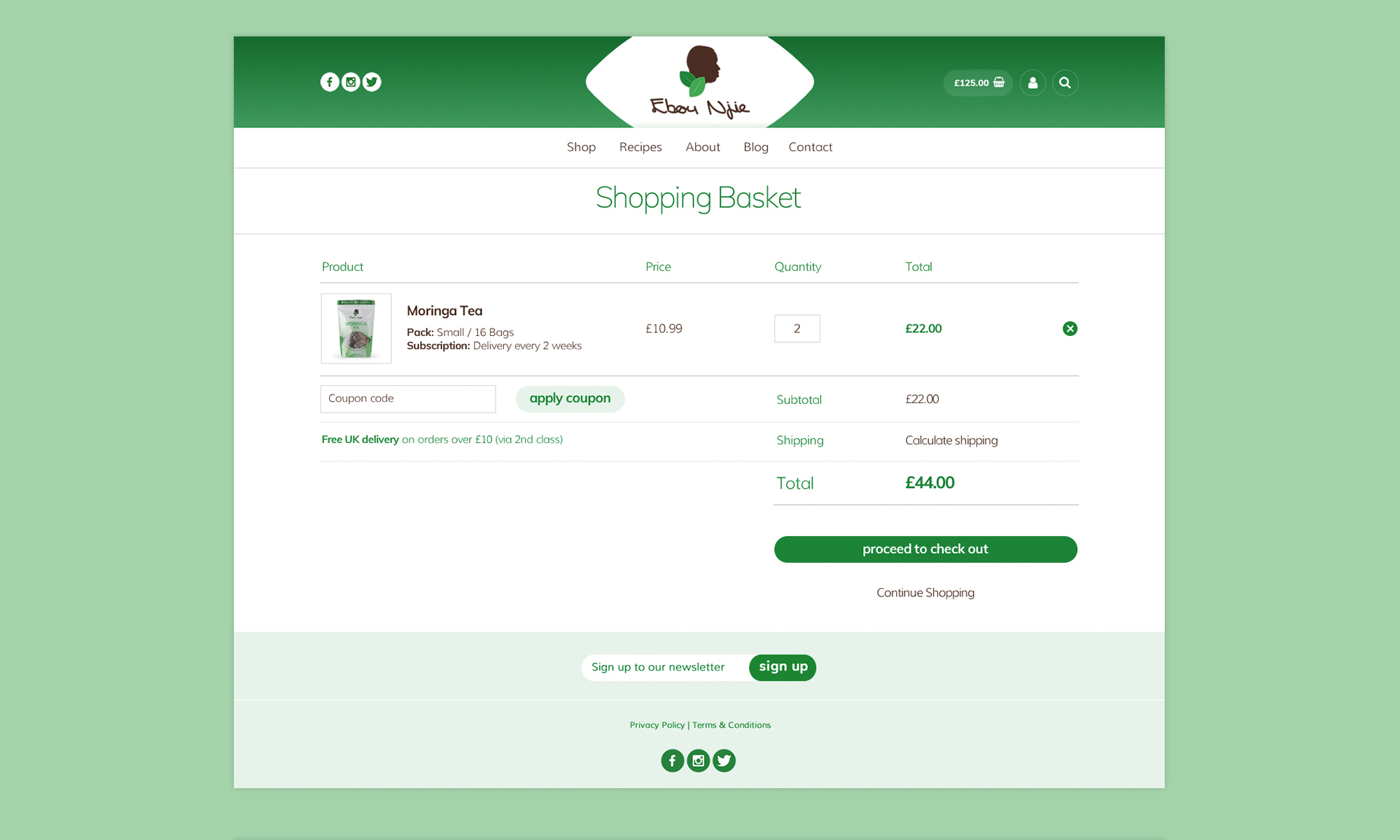 Ebou Njie Online Shop Design